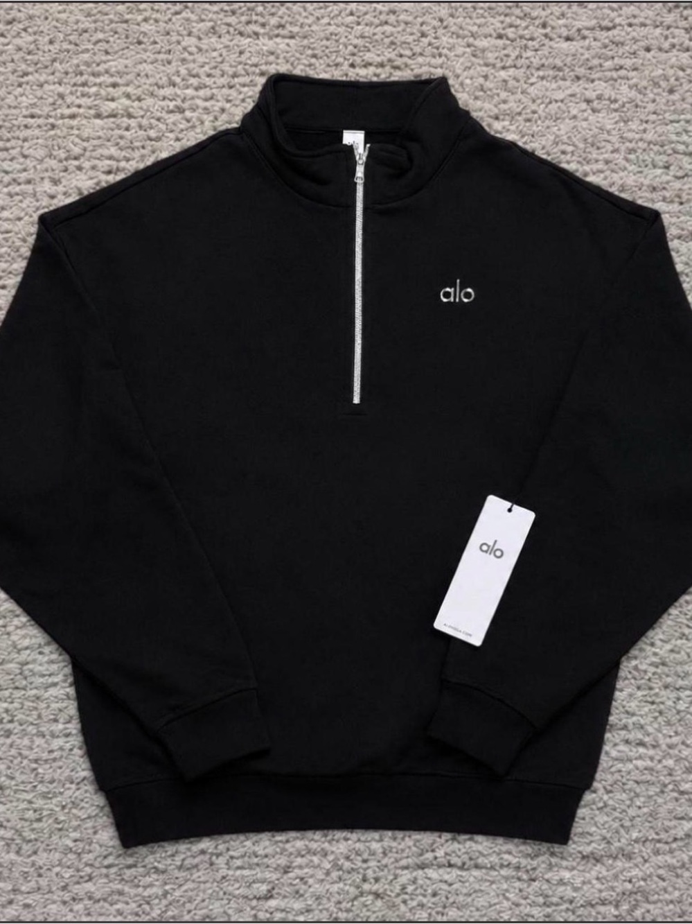 ALO Yoga Men’s Black Half-Zip Sweatshirt